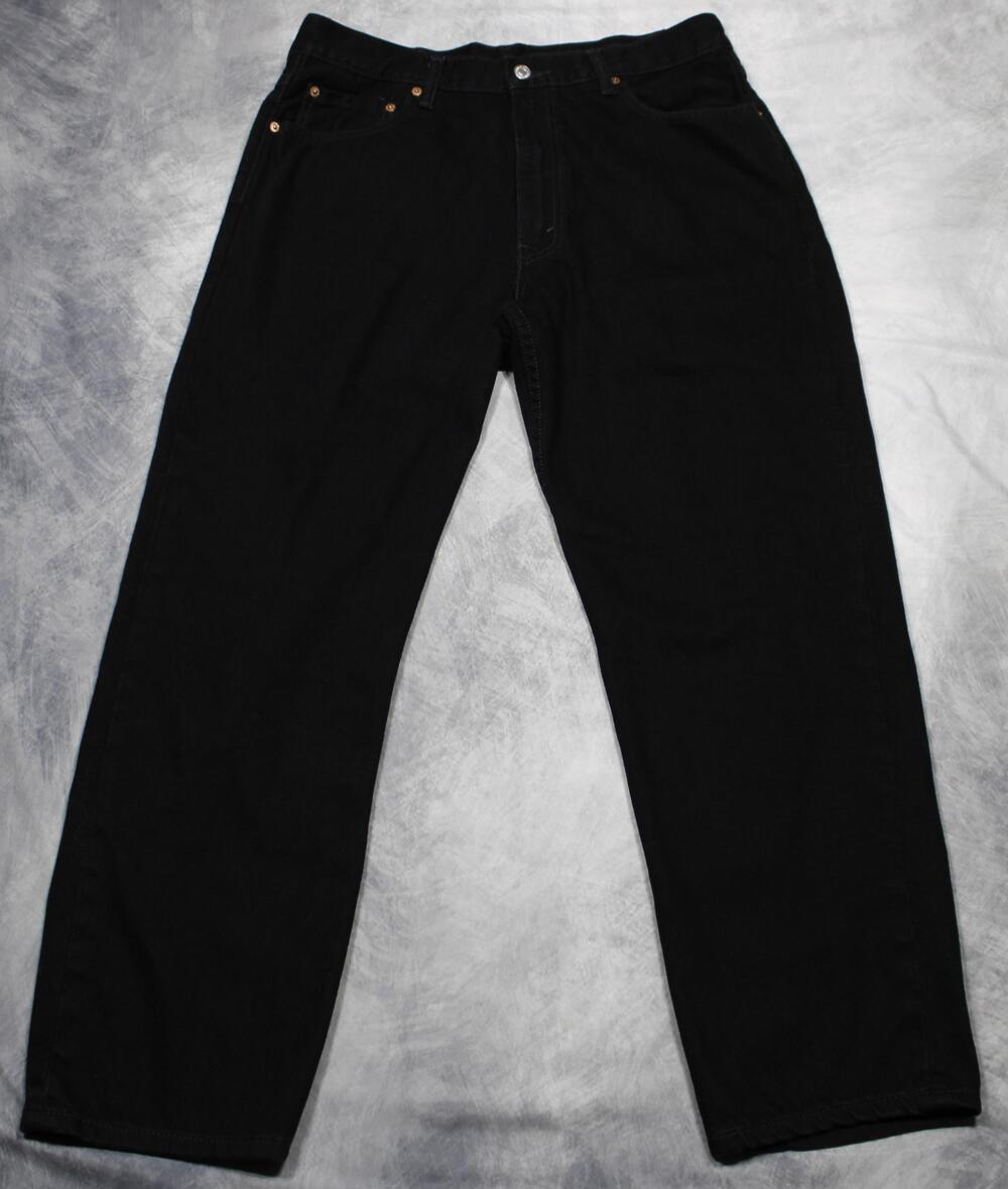 Levis 550 Jeans Mens 36x30 Black Dark Wash Denim Relaxed Fit Tapered Leg